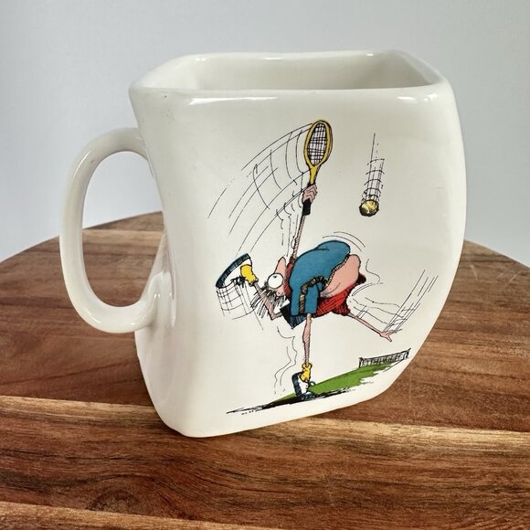 Vintage Golf coffee mug Twisted Tennis 1992‎ " The Results Of Over Serve " - Picture 1 of 6